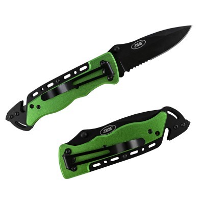 Dois canivetes com lâmina preta e cabo verde