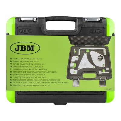 Mala de ferramentas JBM preta e verde com fechos metálicos