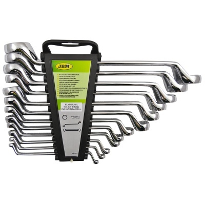 Conjunto de chaves fixas cromadas JBM com suporte plástico preto