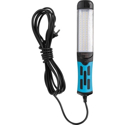 Lanterna de trabalho LED com cabo preto e punho azul