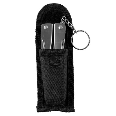 kit de ferramentas compacto metálico em estojo preto de tecido