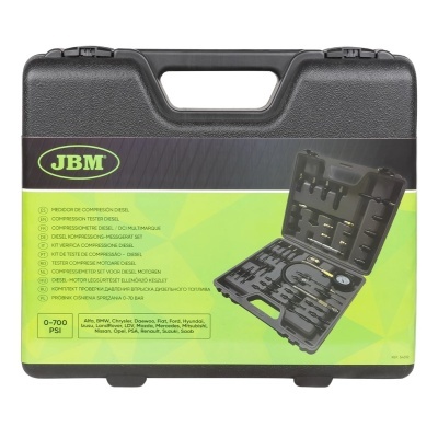 Estojo preto JBM com conjunto de ferramentas para teste de compressão de motores diesel