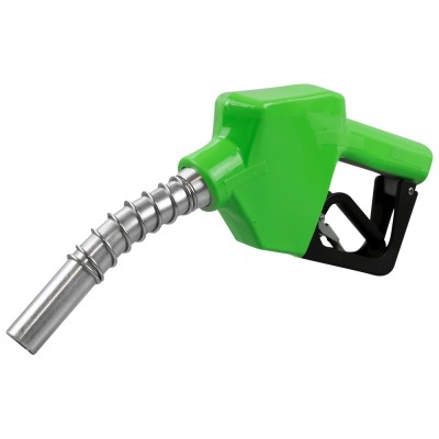 Bico de abastecimento de combustível verde com punho preto
