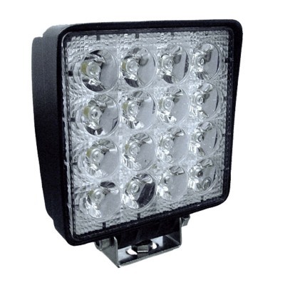 Luz quadrada com 16 LEDs e suporte metálico
