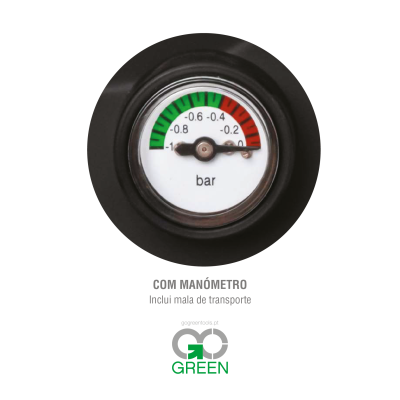 Manómetro com escala colorida e logótipo Go Green