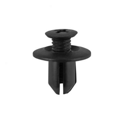 Clipe de plástico preto com parafuso cruzado