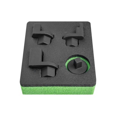 Conjunto de ganchos pretos em espuma preta e verde