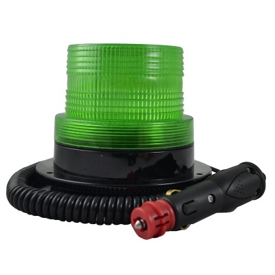 Sinalizador de emergência verde com cabo enrolado e conector de isqueiro