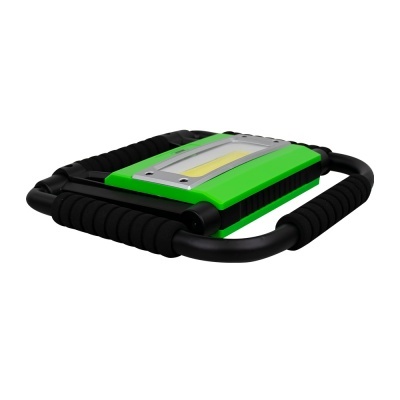 Lanterna portátil verde e preta com alças de espuma preta