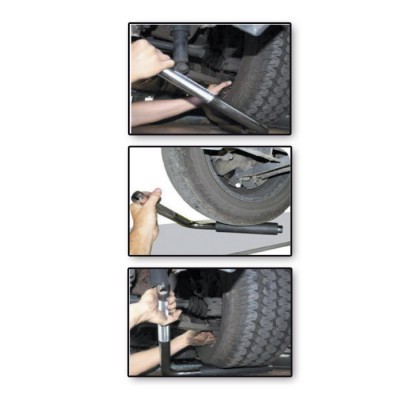 Ferramenta metálica a ser usada em pneus de automóvel numa oficina