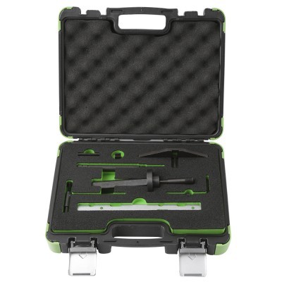 Estojos de ferramentas organizadas com espuma preta e fechos metálicos