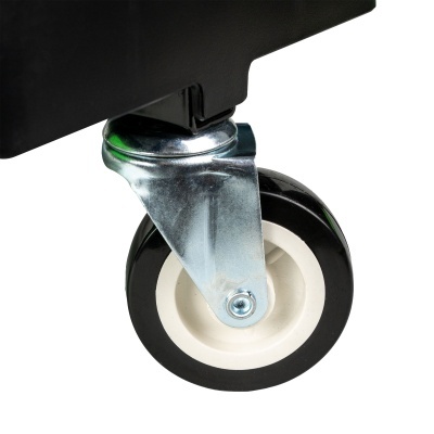 Roda giratória de borracha com suporte metálico