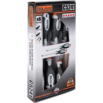 Conjunto de 6 chaves de fendas Richmann em embalagem de cartão