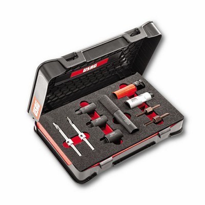 Conjunto de ferramentas USAG num estojo preto aberto