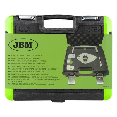 Estojo de ferramenta JBM para calado de válvulas de motor com detalhes verdes