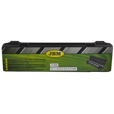 Estojo JBM para chaves dinamométricas com cabeçal intercambiável em preto e verde