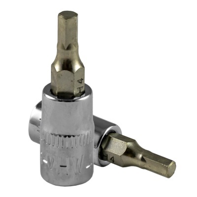 Chaves de caixa de aço com ponta sextavada e marcações gravadas