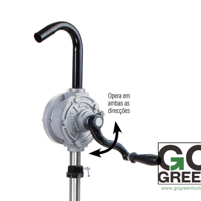 Ferramenta manual metálica com alça preta e indicação de operação em ambas as direções