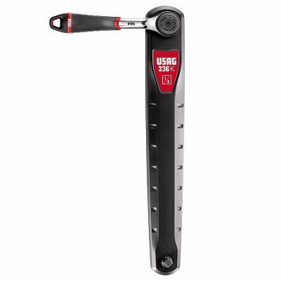 Chave de torque manual USAG 236 K com punho preto e vermelho e corpo metálico cinza escuro