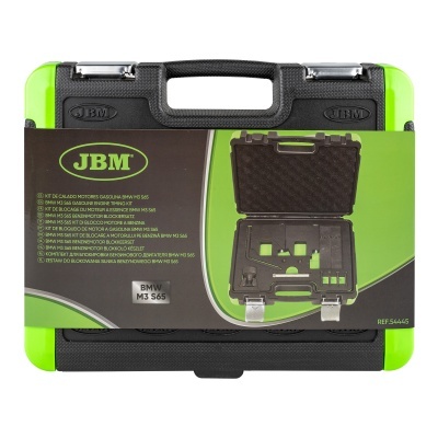 Estojo de ferramentas JBM em verde e preto com alça e rótulo incluído