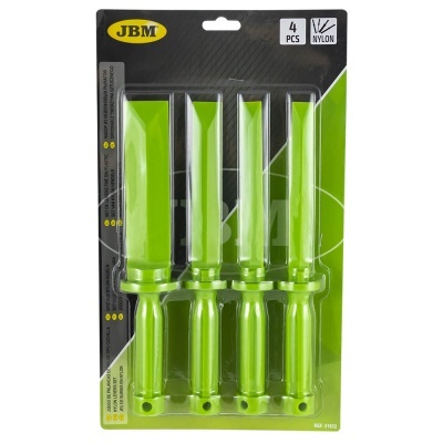 Conjunto de 4 espátulas verdes de nylon JBM em embalagem blister preta e verde