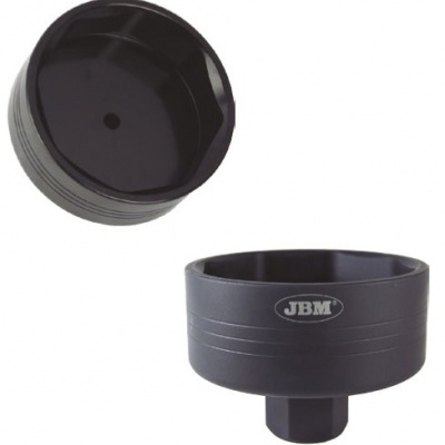 Soquete metálico preto com logo JBM