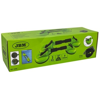 Conjunto de 3 ventosas JBM verdes em caixa