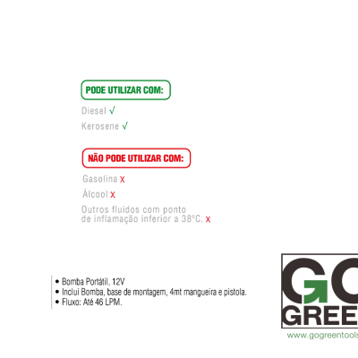 Informações de uso e restrições de um produto com logótipo GO GREEN