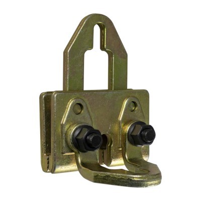 Gancho metálico dourado com porcas e parafusos