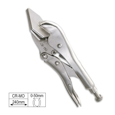 Alicates de pressão prateados de CR-MO com 240mm e capacidade de 0-50mm