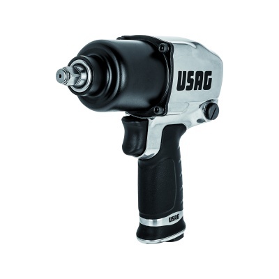 Chave de impacto pneumática USAG prateada e preta