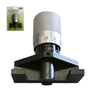 Medidor de profundidade metálico com escala milimétrica e embalagem amarela