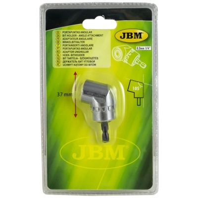 Adaptador angular JBM cromado para aparafusadora em blister plástico