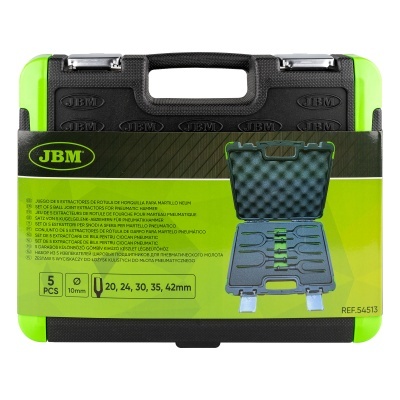 Estojo negro com detalhes verdes de ferramentas JBM com 5 peças de soquetes