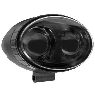 Campainha eletrónica preta oval com dois botões