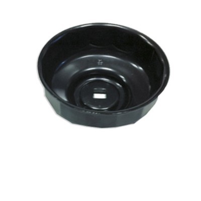 Recipiente redondo preto com interior liso