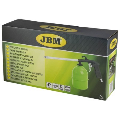 Caixa do produto JBM pistola de petrolear verde e preta