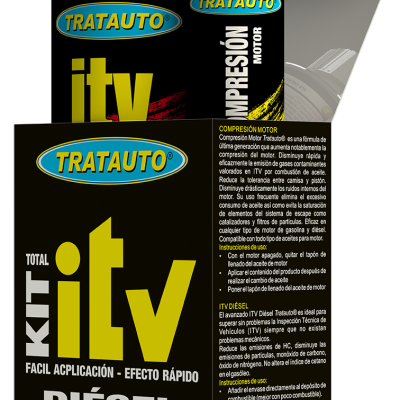Kit itv diésel TRATAUTO com frascos e embalagem cinzenta