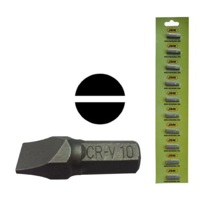 Conjunto de 10 bits metálicos escuros para aparafusadora embalados em cartão verde