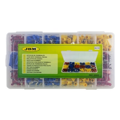 Estojo plástico com terminais elétricos coloridos