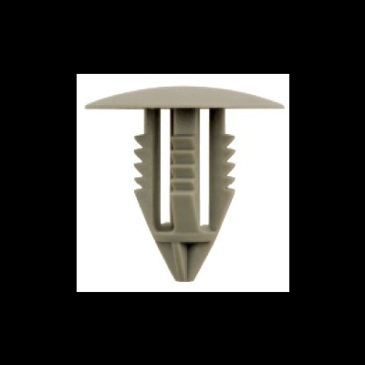 Clips de fixação de plástico cinza claro com cabeça arredondada