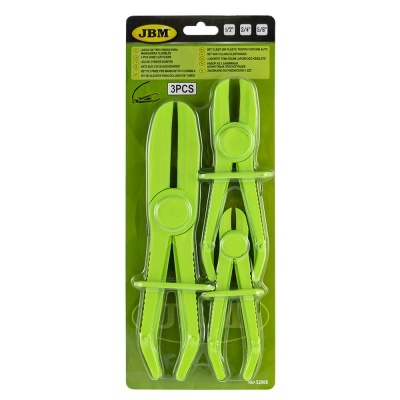 Conjunto de 3 pinças verdes fluorescentes JBM embaladas