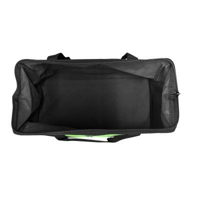 Saco retangular preto aberto com alças pretas