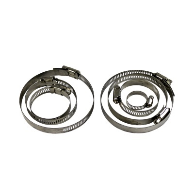 Conjunto de braçadeiras metálicas ajustáveis de diferentes tamanhos