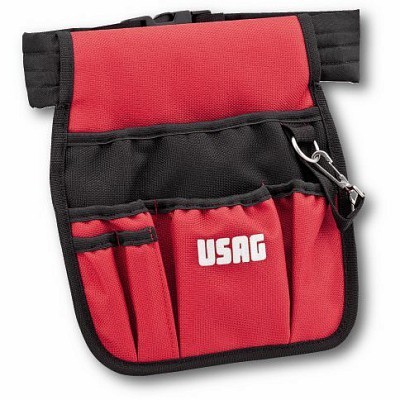 Bolsa para ferramentas vermelha e preta com o nome USAG
