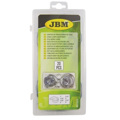 Conjunto 20 abraçadeiras de tubo JBM em embalagem plástica