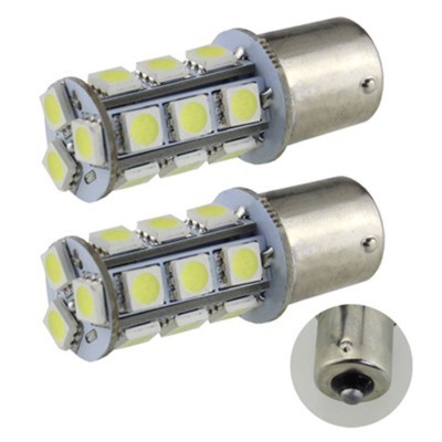 Lâmpadas LED para automóvel com base metálica e LEDs amarelos em suporte branco
