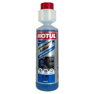 Frasco plástico Motul Crystal Protect AdBlue com rótulo azul e cinza