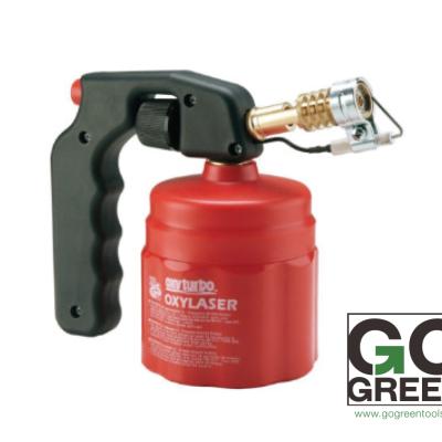 Maçarico portátil vermelho com pega preta ergonómica