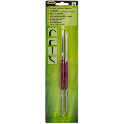 Ferramentas para extração de juntas tóricas com cabos roxos embaladas em blister verde